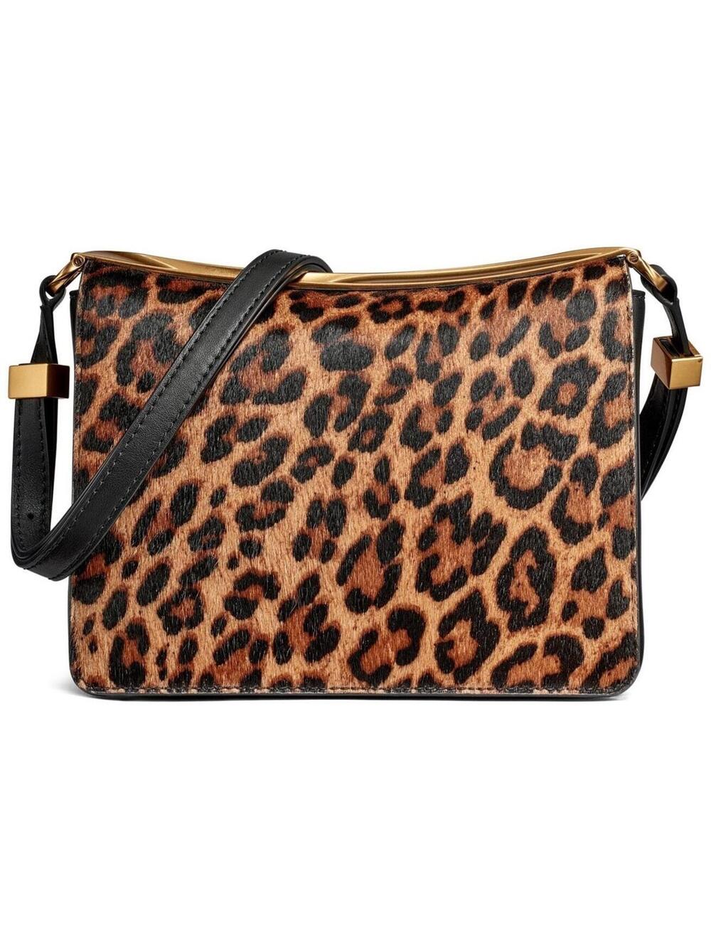 $278 Donna Karan New York Jericho Leopard Mini Shoulder Bag - Black, Leopard